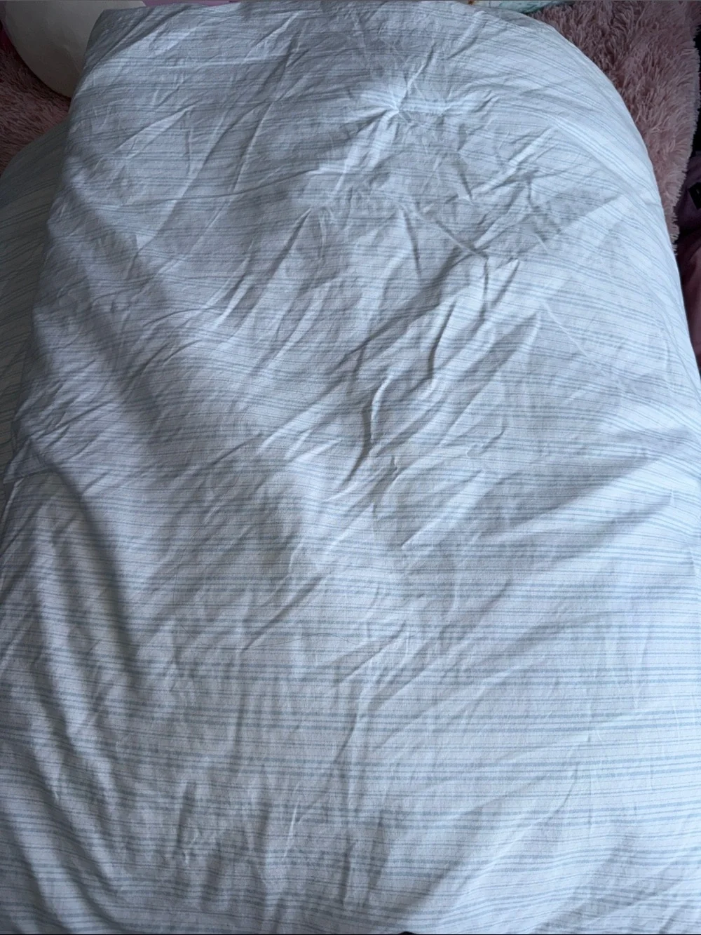 Laura Ashley Light Blue Striped twin bed comforter